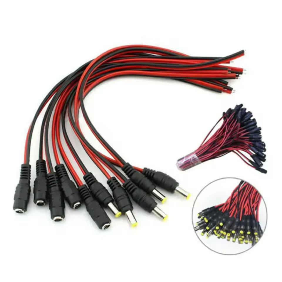 10PCS 12V DC Connectors Male Female Jack Cable Wire Line Ada