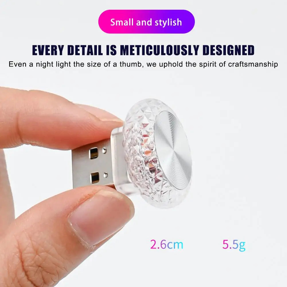 Portable Car USB Ambient Light Mini LED Decorative Atmospher