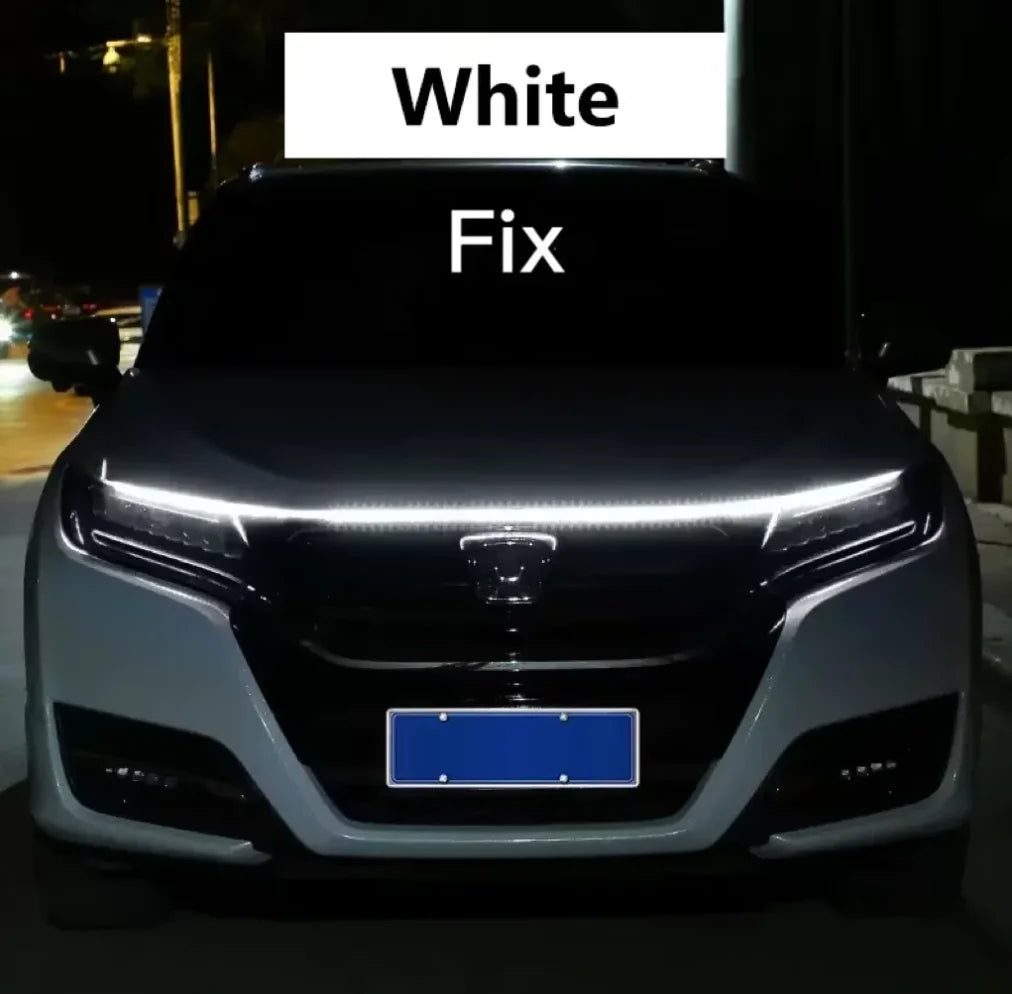 LED Daytime Running Light Starting Car Hood Door Decorative Lights DRL Auto Engine Hood Guide Decorative Ambient Lamp 12V