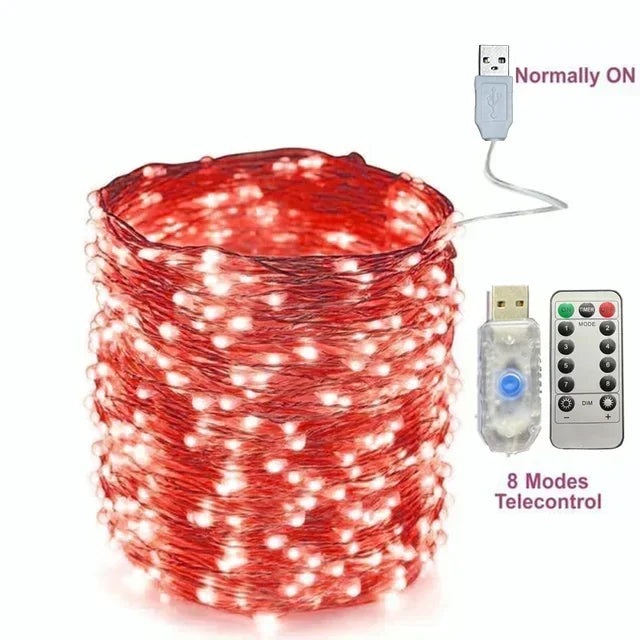 5M/10M/20M/30M USB Led String Light 8Mode Remote Control Lights Fairy Garlands Wedding Christmas Holiday Decor Lamps New Year