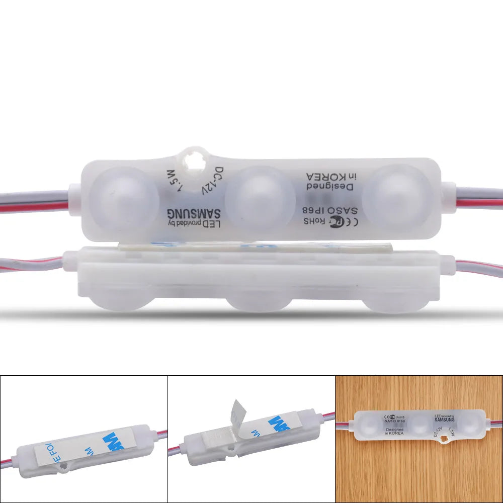 DC12V LED Module Light 3LEDs 1.2W Super Bright Advertising D