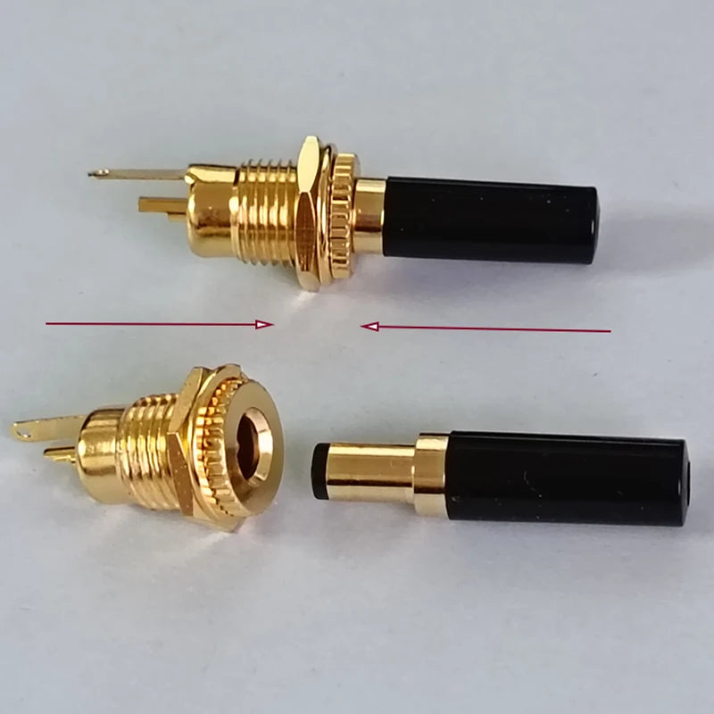 1/2PCS Gold Plated DC Power Socket Kit DC099 5.5 2.1mm 5.5 2