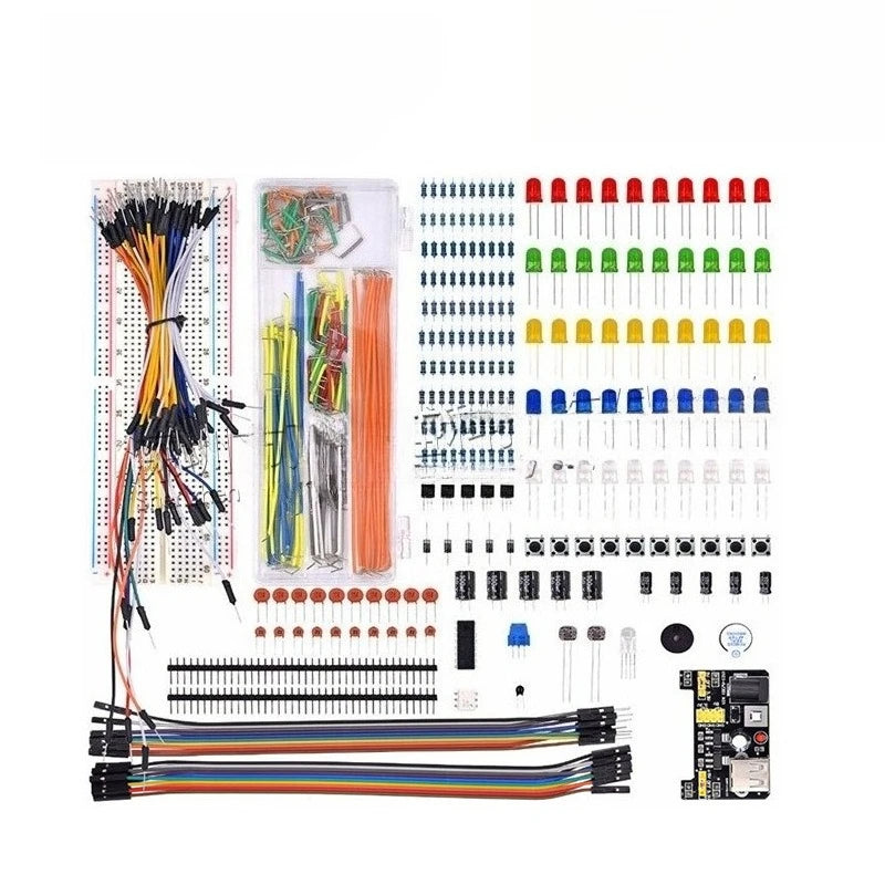 Electronic Components Electrolytic Capacitor Resistor LED 830 Hole Breadboard Kit UNO R Component Pack Beginner Start