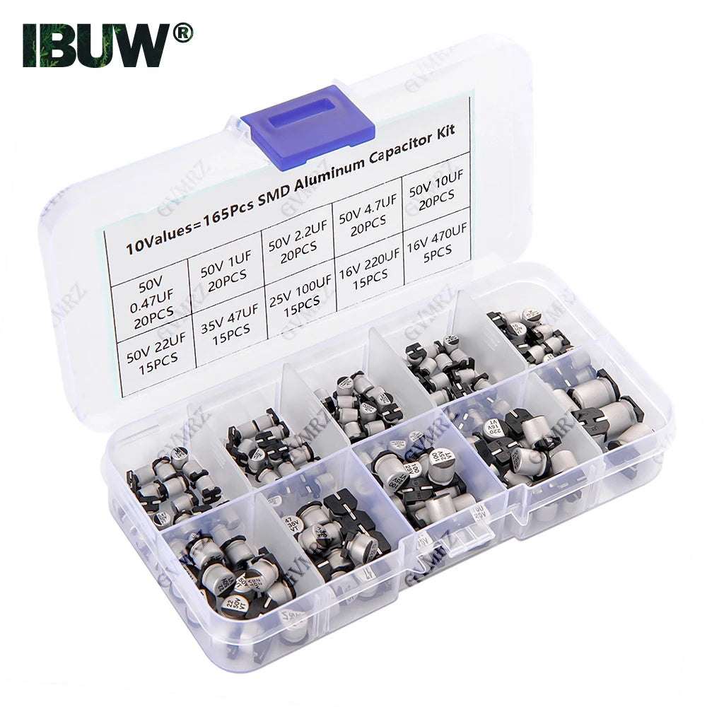 165PCS 10Values SMD Aluminum Electrolytic Capacitor Sample B