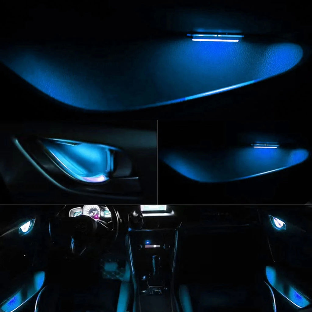 4Pcs Armrest Interior Door Handle Lighting Car Styling LED C