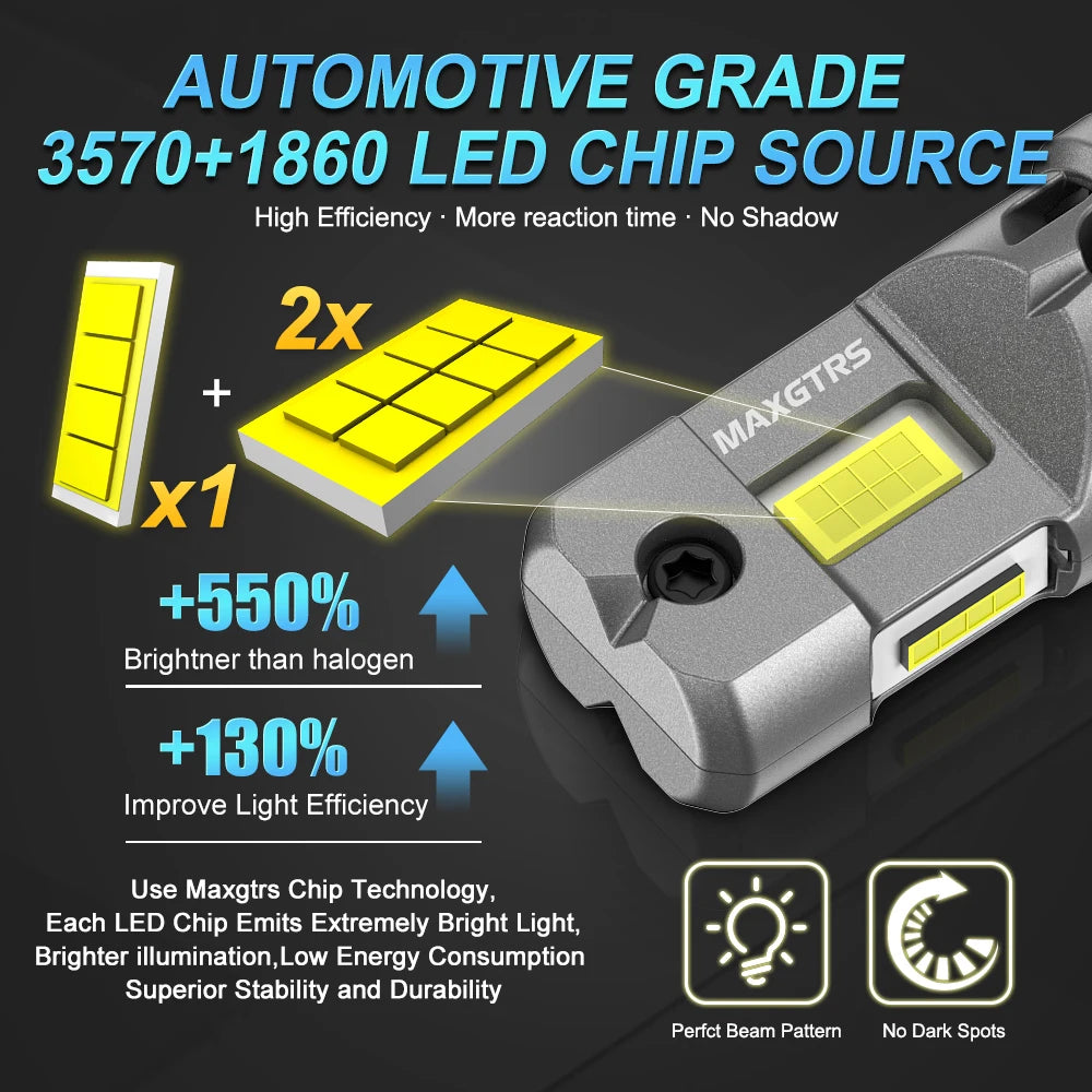 MAXGTRS 24000LM H7 H8 LED Canbus Error Free Lights Bulb with