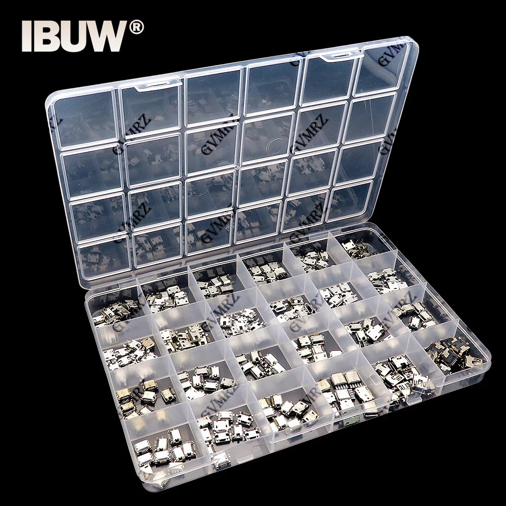 240Pcs/box Micro USB Connector Jack USB Connectors Set Charg