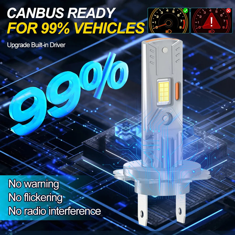 2/4Pcs 30000LM LED Headlight Bulbs HB3 H7 6000K CSP Chip Car