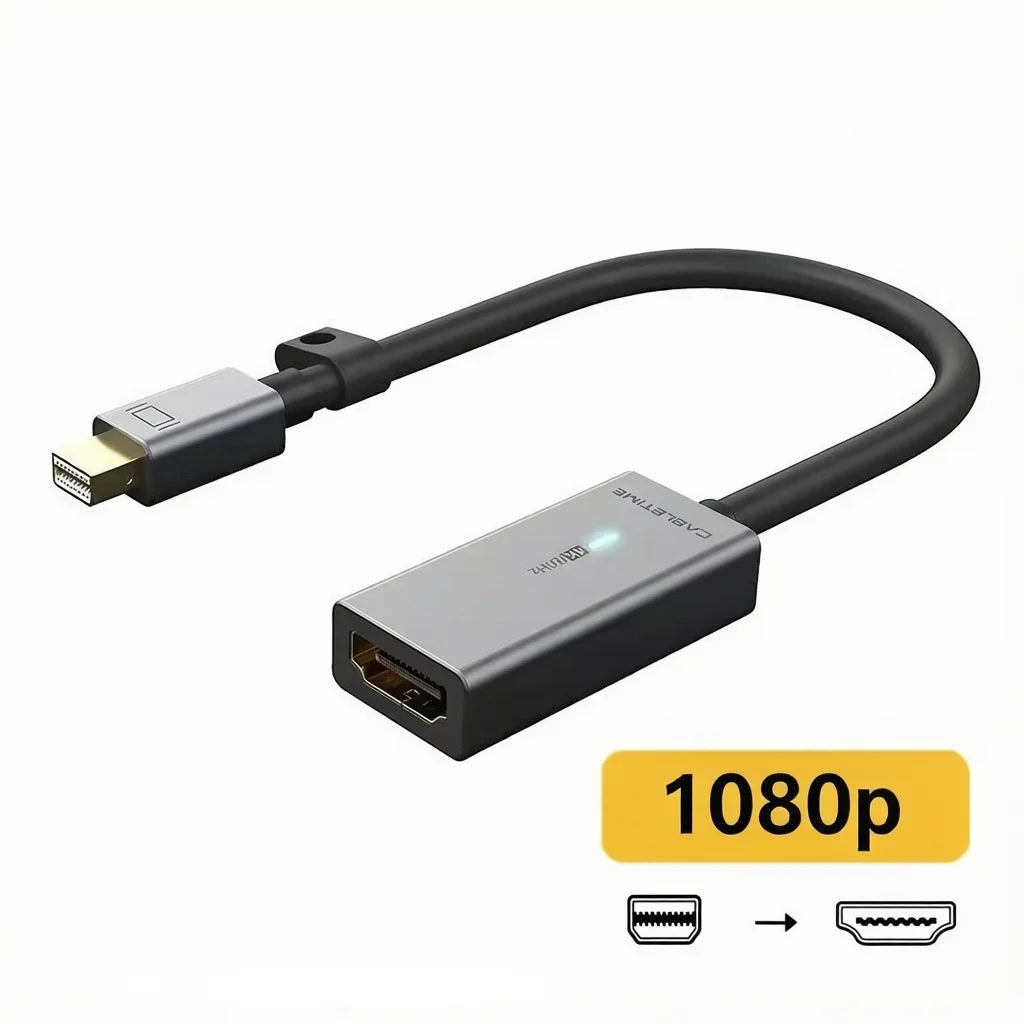 CABLETIME Mini DisplayPort to HDMI Adapter 4K 60HZ Mini DP to HDMI LED Converter for MacBook Air 13 Surface Pro 4 Thunderbolt