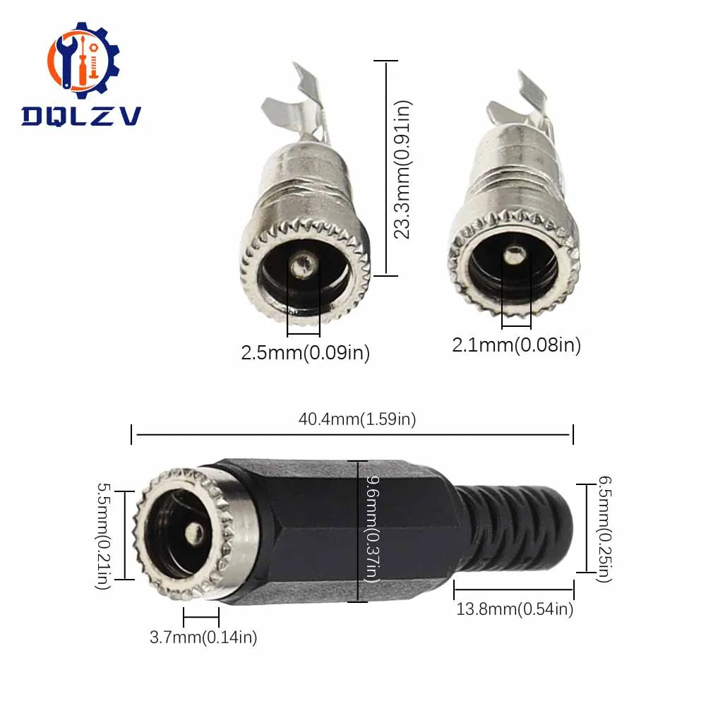 DC female male Power Plug 5.5mm x 2.1mm Male Female Jack Soc