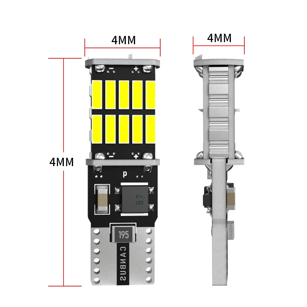 Oprah 2PCS LED T10 W5W Bulbs 4014 26 SMD Canbus No Error For