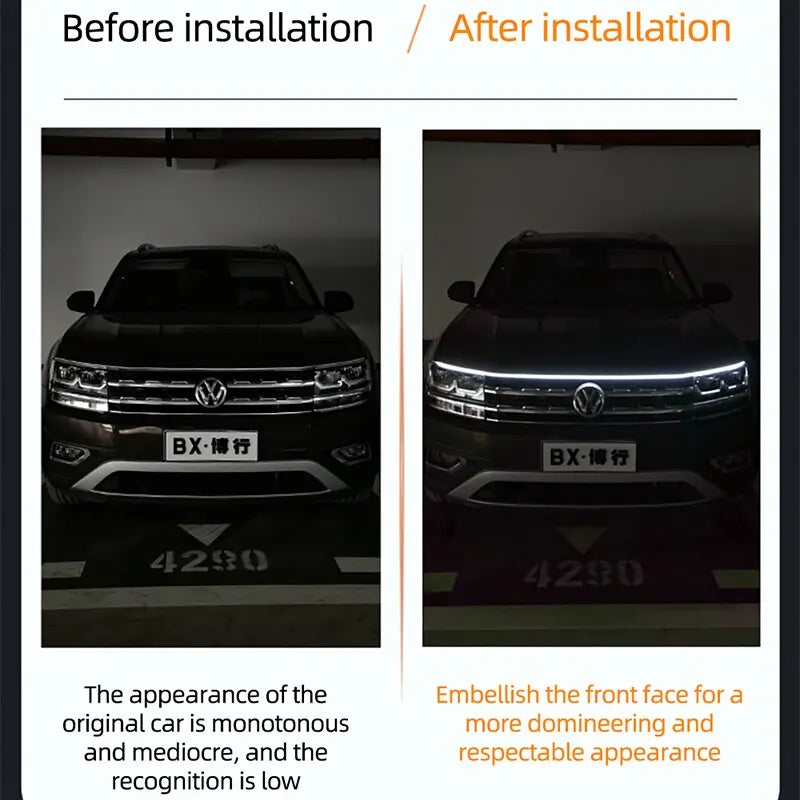 150CM 180CM Scan Starting LED Car Hood Light Daytime Running
