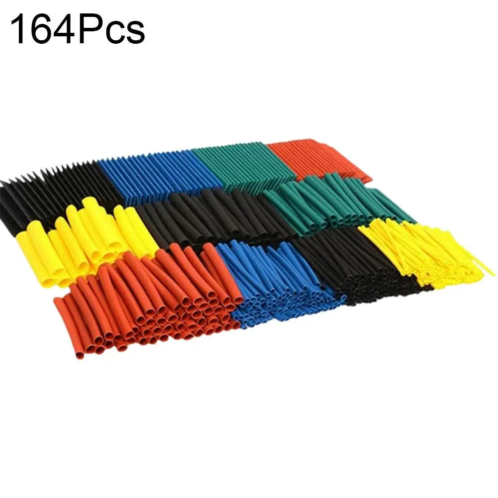 164Pcs/Set Heat Shrink Tube Kit Thermo Retractable Shrinkable Insulation Cable Sleeve Assortment Heat Shrink Tubing Wire Cable