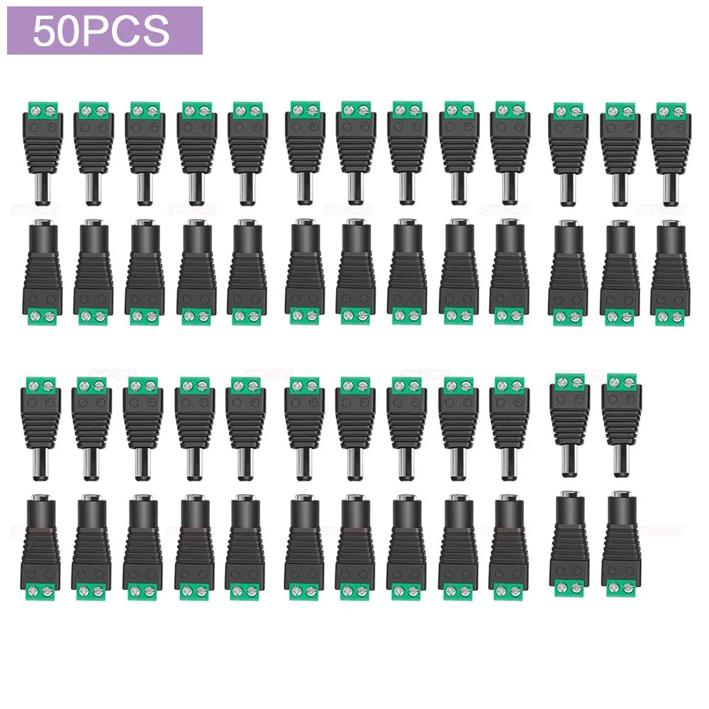 10/20/50PCS 12V DC Connectors Male Female Jack Cable Wire Line Adapter Plug Power Supply 5.5 X 2.1mm for LED Strip Light