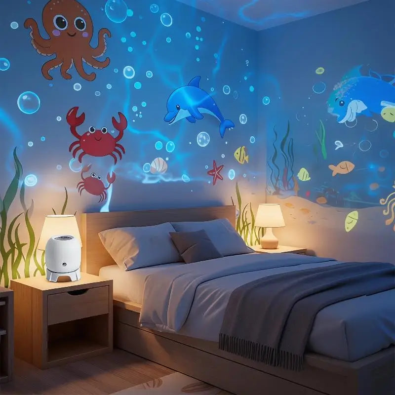 LED Ocean Projector Light 360 Rotating USB Powered Ambient L
