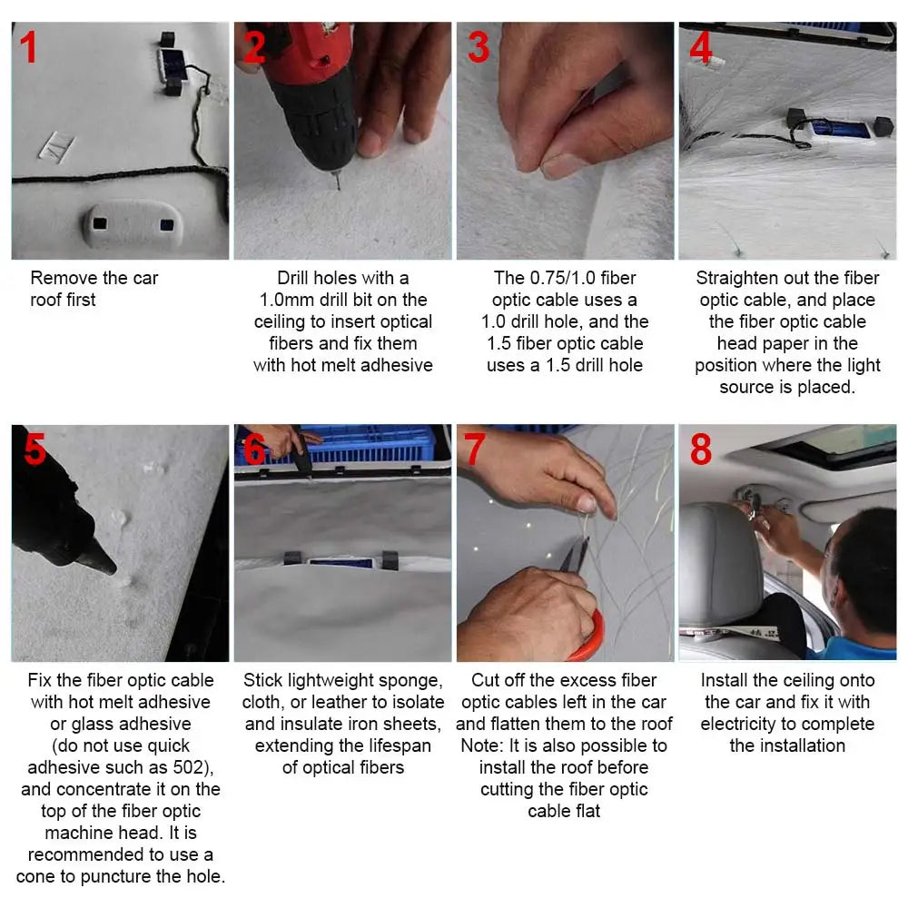 RGBW 1+1 Split Machine Car Roof Star Light APP Control Fiber