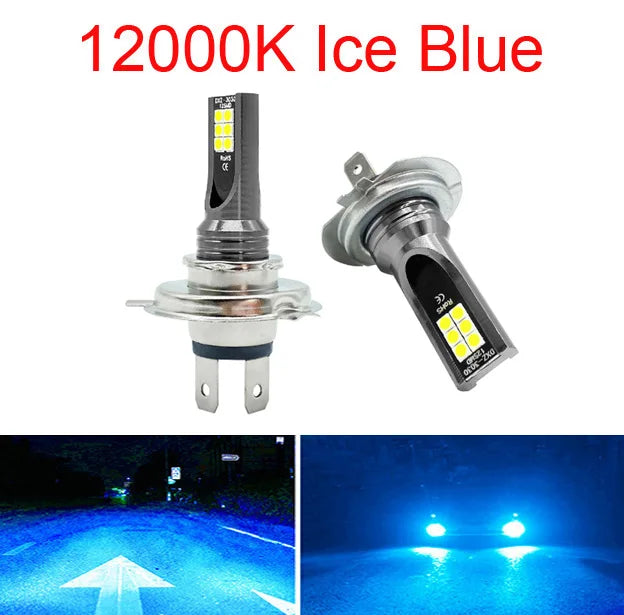 2Pcs LED H4 H7 Car Headlight Super Bright H16JP H8 H9 H11 9005 HB3 9006 HB4 Car Fog Light Driving Running Light 12000LM 12V 24V