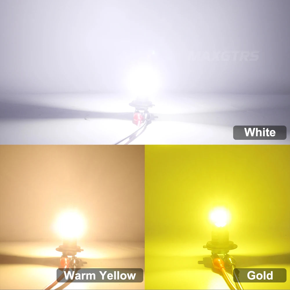 2x Three Sides Light H7 H8 LED Headlight Kit With Fan Canbus