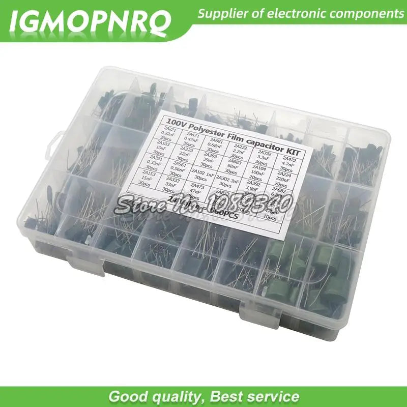 660PCS/lot 24Value Capacitor kit 100V 2A221J to 2A474J Polye