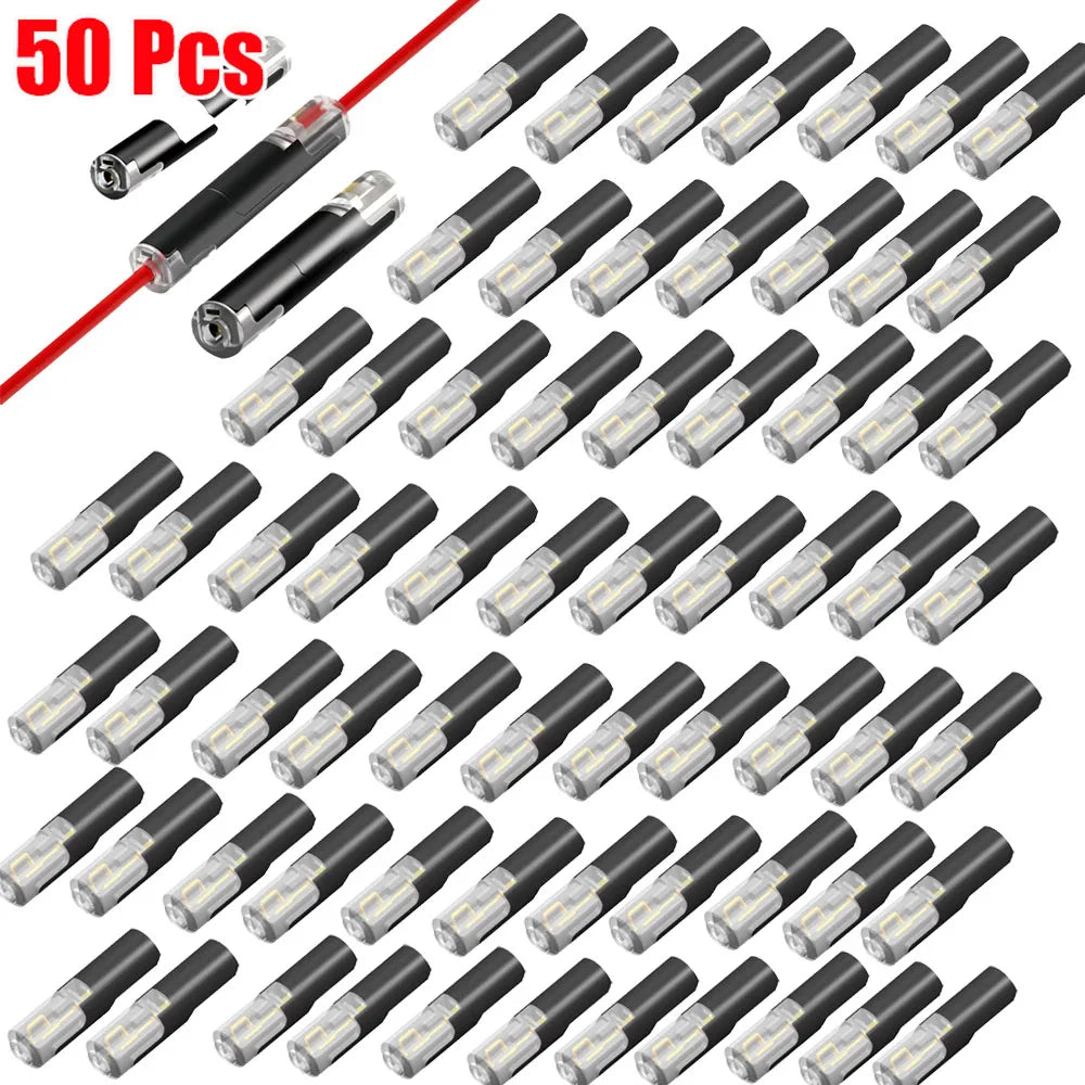 D1 Quick Wire Connector No Strip No Solder Inline Splice Connector Brass Contact Electrical Terminal for 0.3-0.75mm² Soft Wire