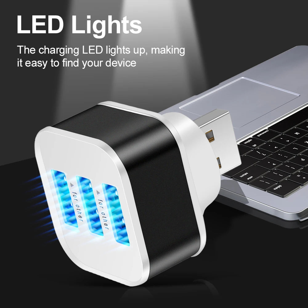 3 Port USB Slots Adaptor Extender USB 3 in 1 2.0 Multple USB