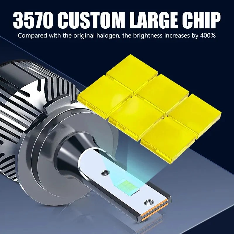 Carshark H7 LED Bulbs Headlight 55W 40000LM CSP H1 H4 H11 H8
