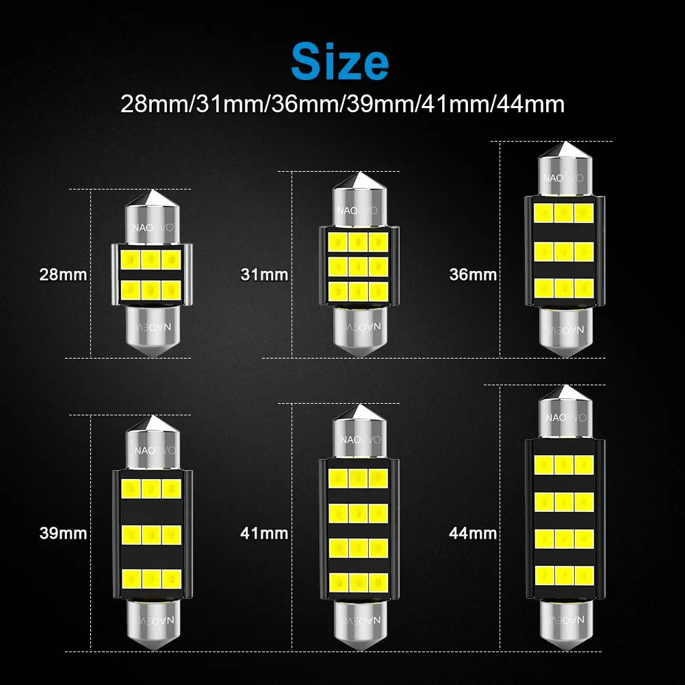 NAO C5W LED Festoon 28mm 31mm 36mm 39mm 41mm 44mm C10W Bulb 