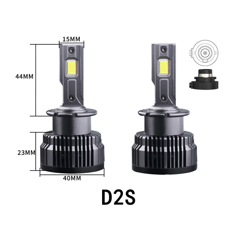 D SERIES D1S LED Car Headlights HID Bulbs D2S D3S D4S D5S D8S Turbo Lights 30000LM 6000K Auto Lamp CANbus No Errors Plug&Play
