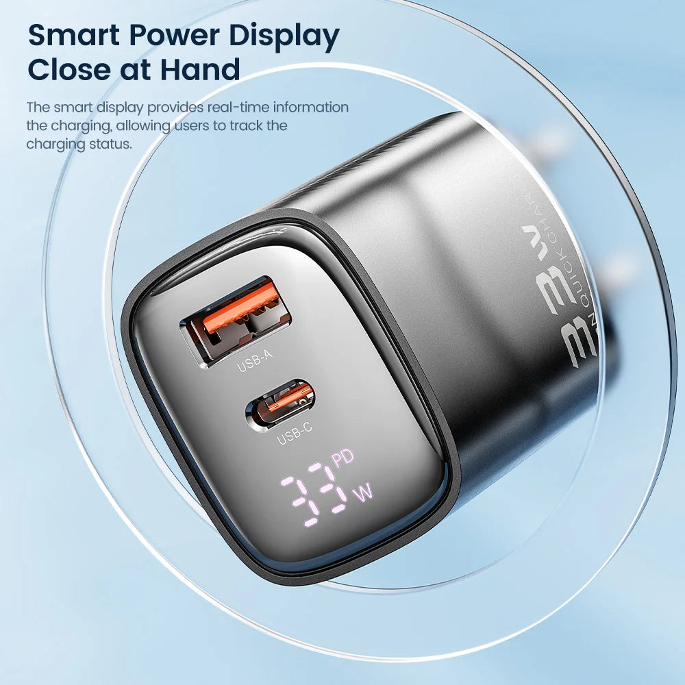 Toocki 33W GaN USB C Charger Digital Display PD Fast Chargin
