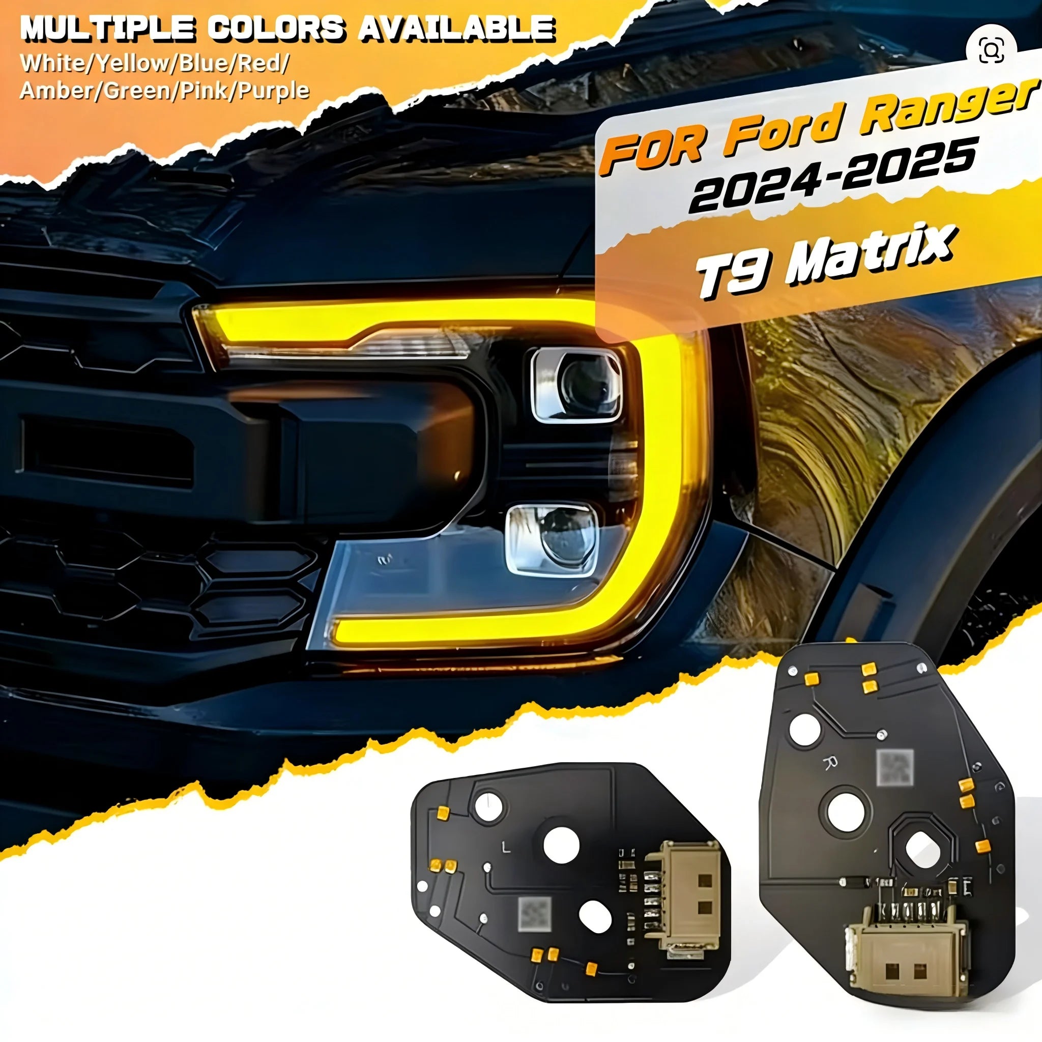 Angel Eyes DRL LED Boards For Ford Ranger T9 Matrix 2024 2025 Daytime Running Light Chips Module for Ford