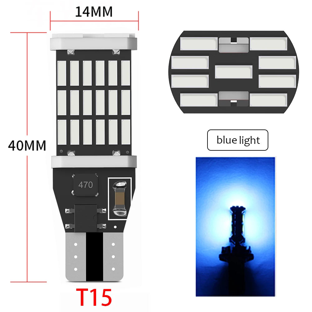 2/10pcs T10 W5W T15 W16W Car Led Lights Canbus No Error 4014SMD For Car Accessories Interior Lamps Tail Reverse Lights White 12V