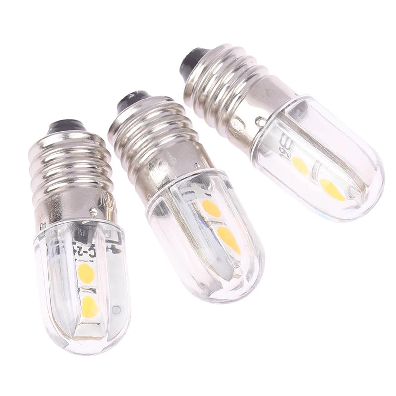 E10 Led Bulb 6V 12V 24V Upgrade Bulbs 4LED Lamp Replacement 