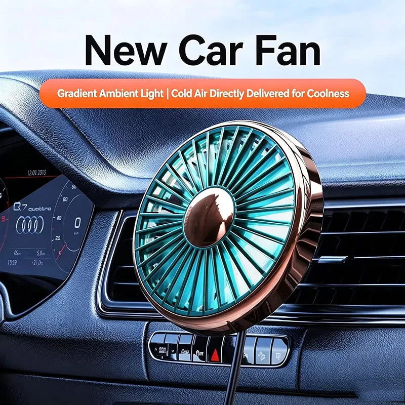 New Car Mini Fan Car Cooling Fan USB Car Air vent clip small
