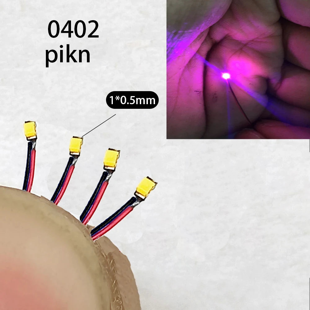 40Pcs/Lot 0402 0603 0805 1206 Led SMD Wire For Model Train HO N OO Scale Red Black Line Pre-soldered Micro Litz Diorama Railway