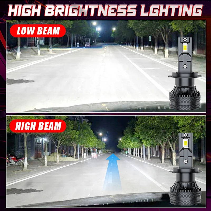 80000LM 2PCS Car Lights H7 H4 H1 H8 H9 H11 9006 9005 9012 Su