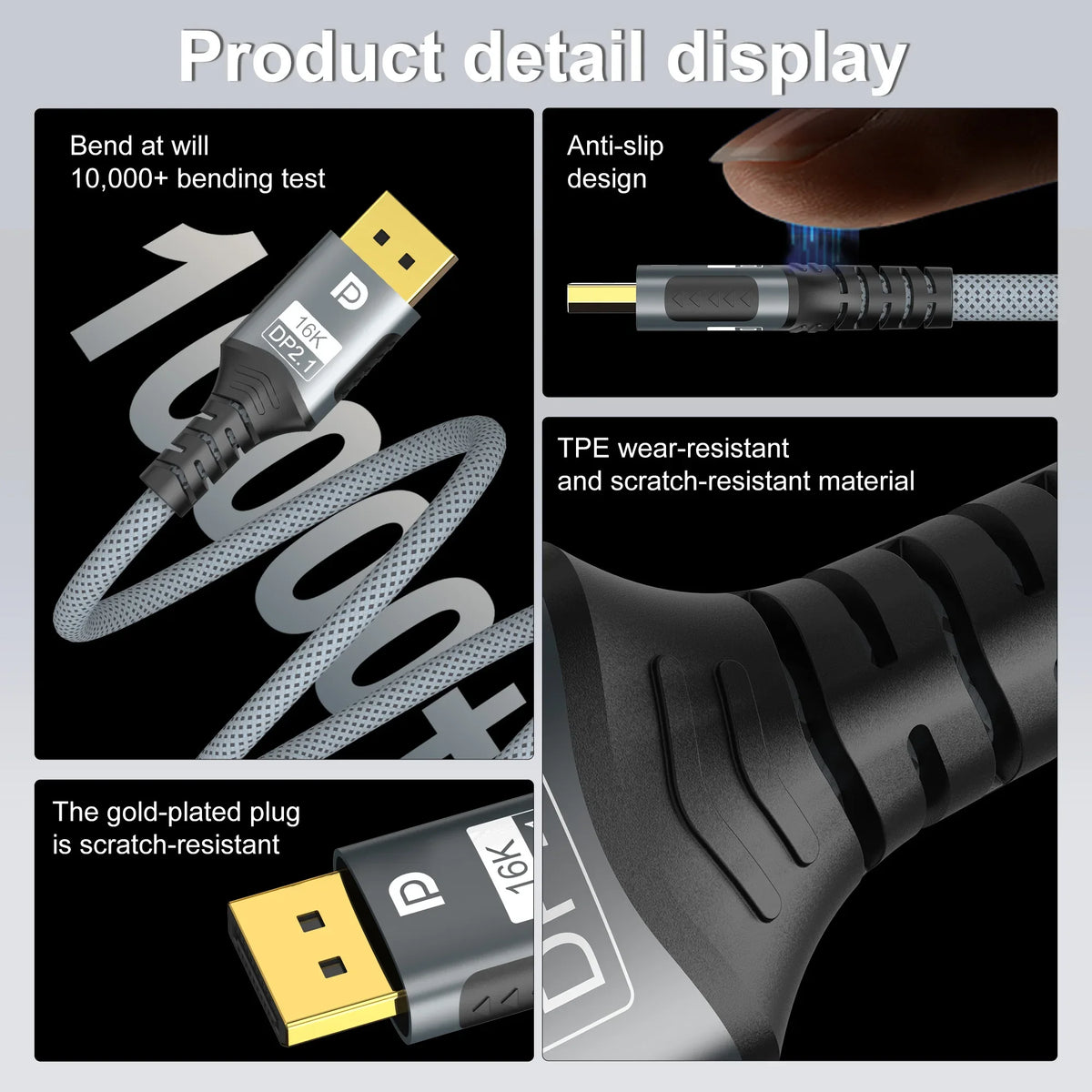 DisplayPort to DisplayPort Cable DP to DP Cable Supports 8K 