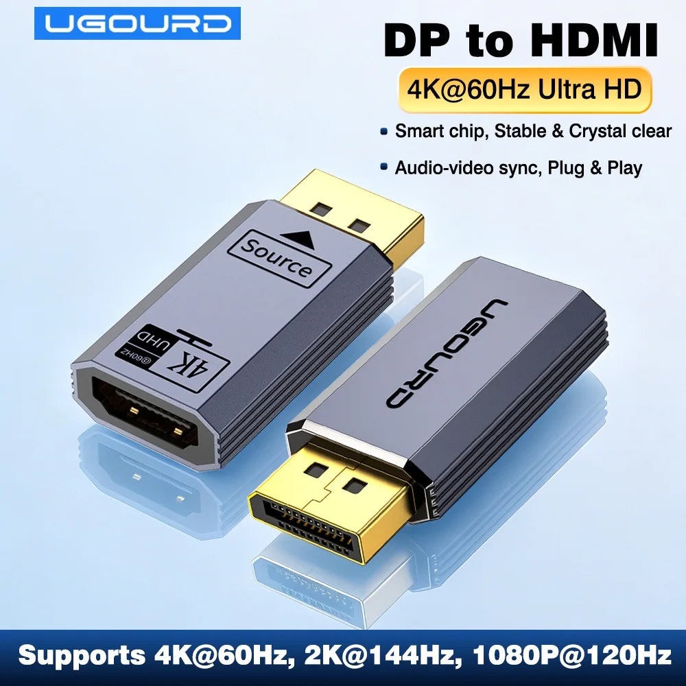 0.2m 4K 60Hz DP to HDMI Adapter Cable Unidirectional Display