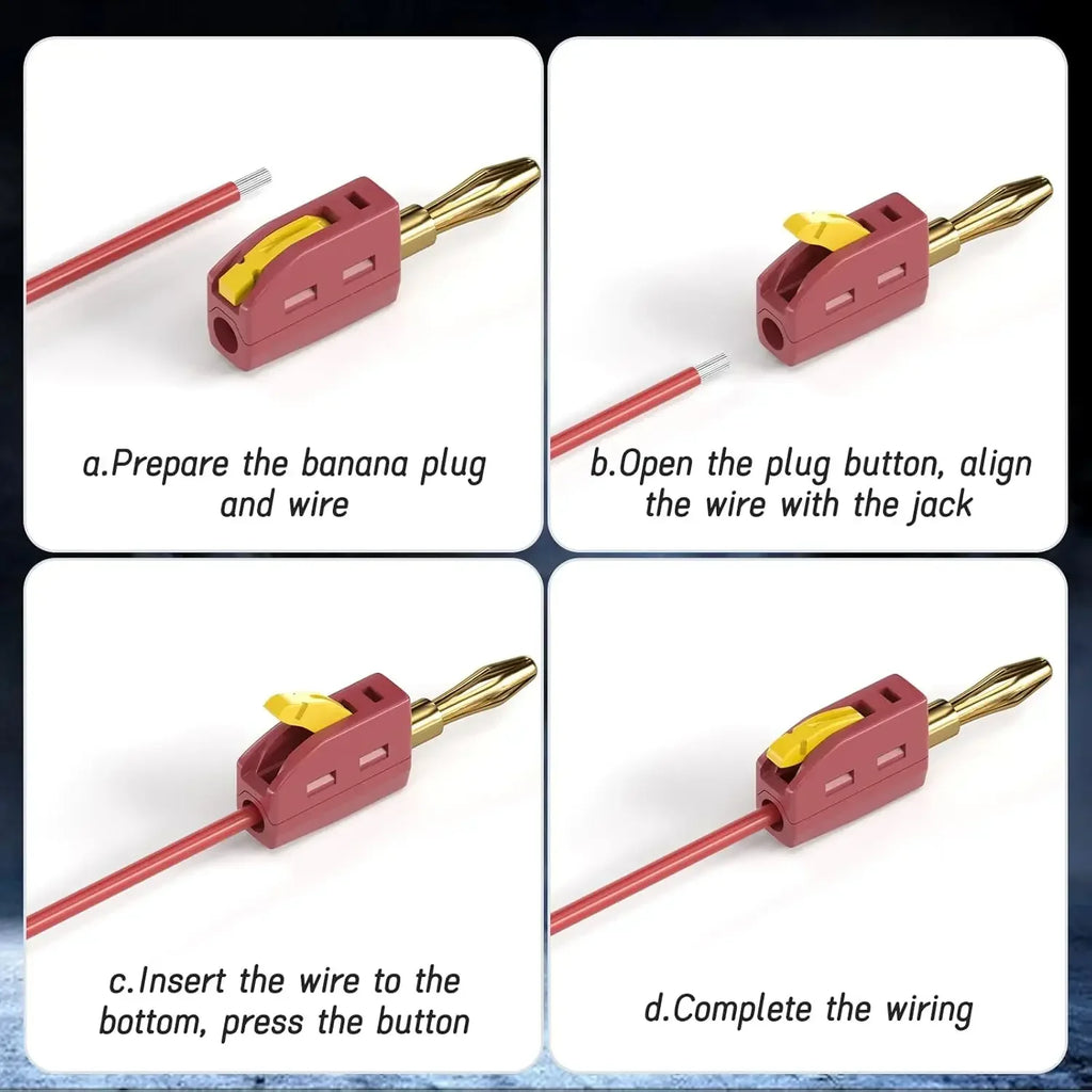 1/2/4Pcs 4mm Banana Plug High Current Quick Connect Gold-Pla
