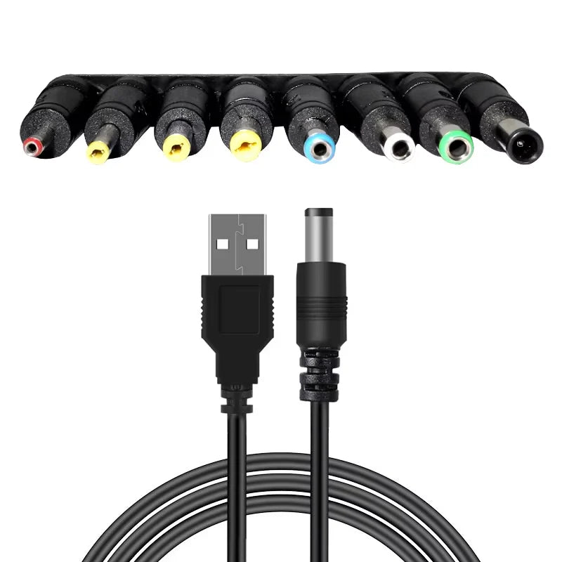Universal Power Cable USB to DC 5.5 2.1mm Jack 5V Charging C