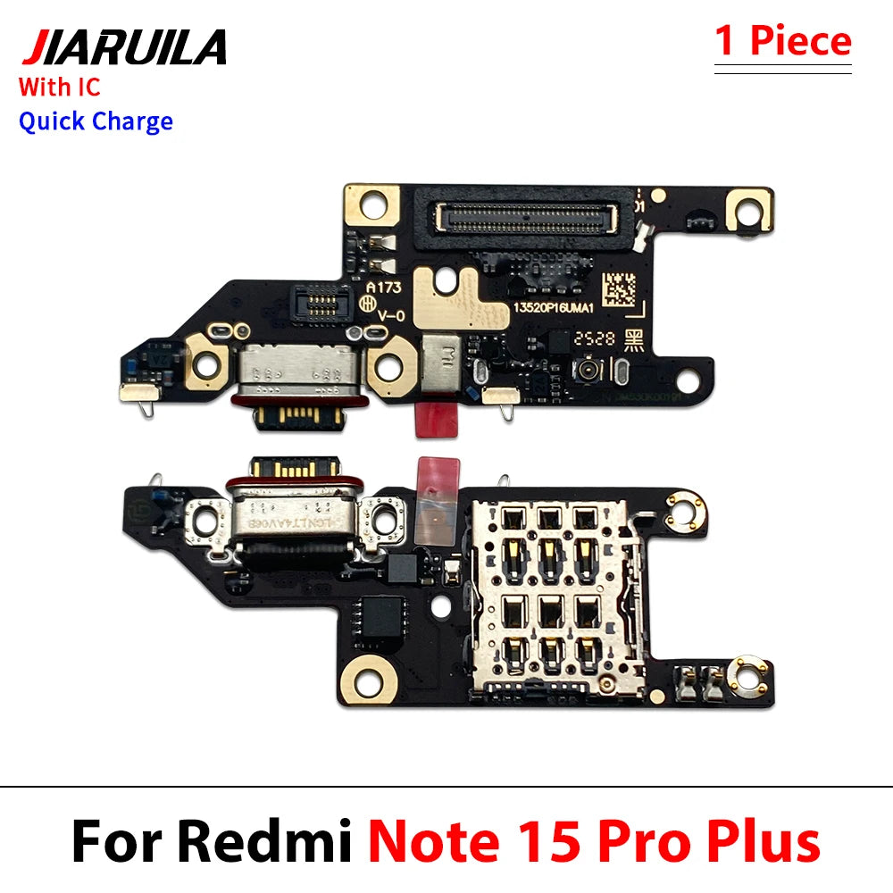 NEW USB Charger Connector Charging Port Micro Board Flex Replacement For Xiaomi Redmi 14C 14R 15C Note 14 5G 4G 14 15 Pro Plus