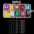 100 Pcs Car Fuses Small Mini Auto Blade Fuses 2A 3A 5A 7.5A 10A 15A 20A 25A 30A 35A AMP Assortment In Storage Box