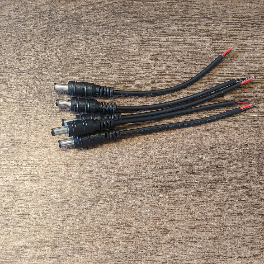 Black 15cm DC Cable 5.5 x 2.1mm DC Plug Jack Connector Wire 