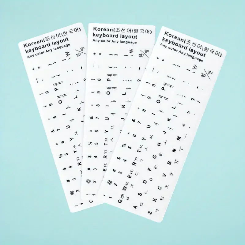 3pcs Korean Keyboard Replacement Universal Stickers for Computer