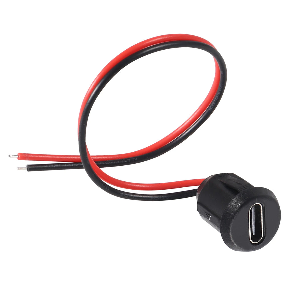 5PCS 2Pin USB Connector Type-C Waterproof with Female Socket