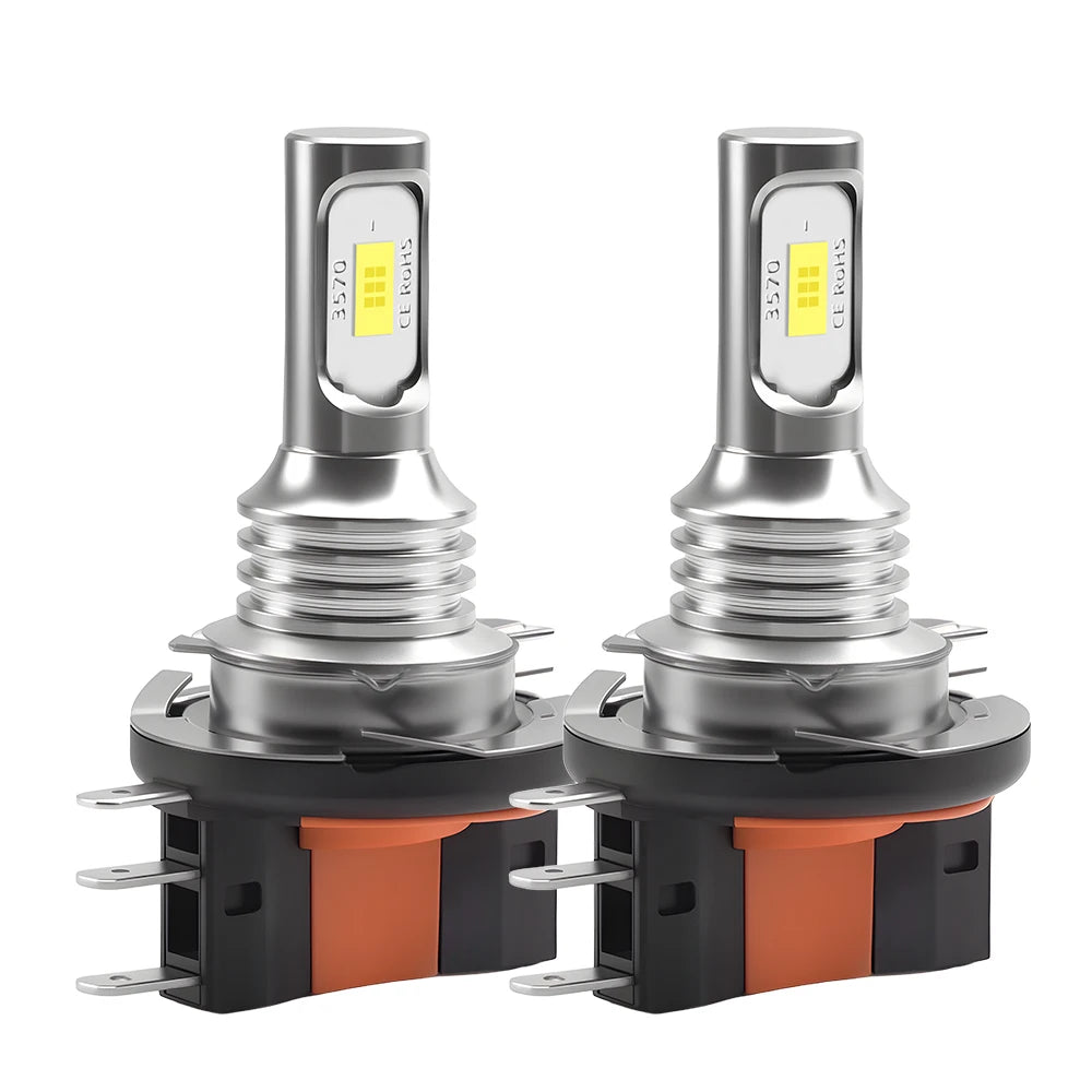 LED Headlight Bulbs H15 H7 High/Lo Beam DRL 6000K White Canbus Error Free 30000LM DC12V Car Driving Fog Lamp Upgrade