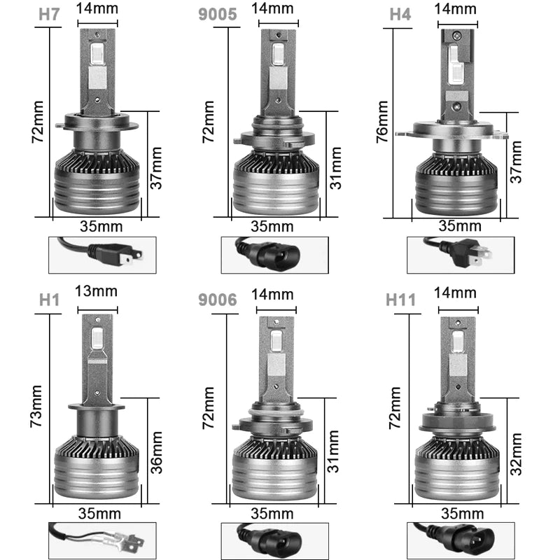 X5 100W H7 Car LED Headlight Bulb Fog Light Canbus 6000k K5C