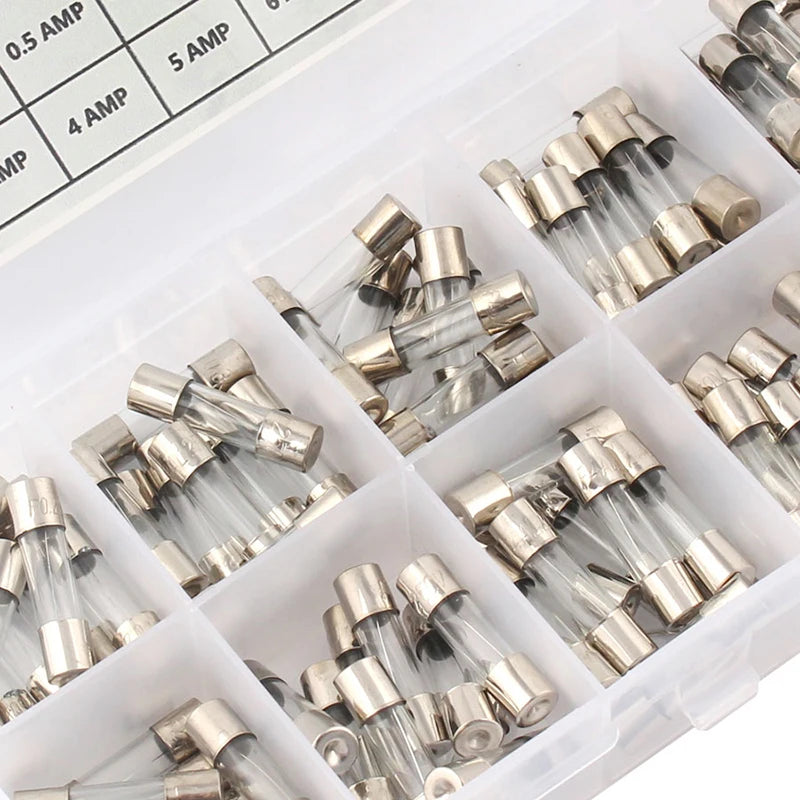 100/72pcs Car Fast-blow Glass Fuses Car Glass Tube Fuses 0.2