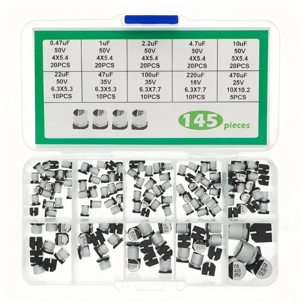 145PCS/400PCS Capacitor Kit Aluminum Electrolytic SMD Conden