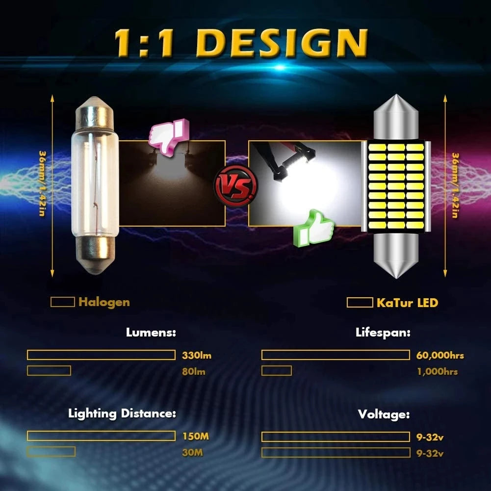 2PCS C5W LED CANBUS 31mm 36mm 39mm 42mm C10W LED Bulb 4014 C