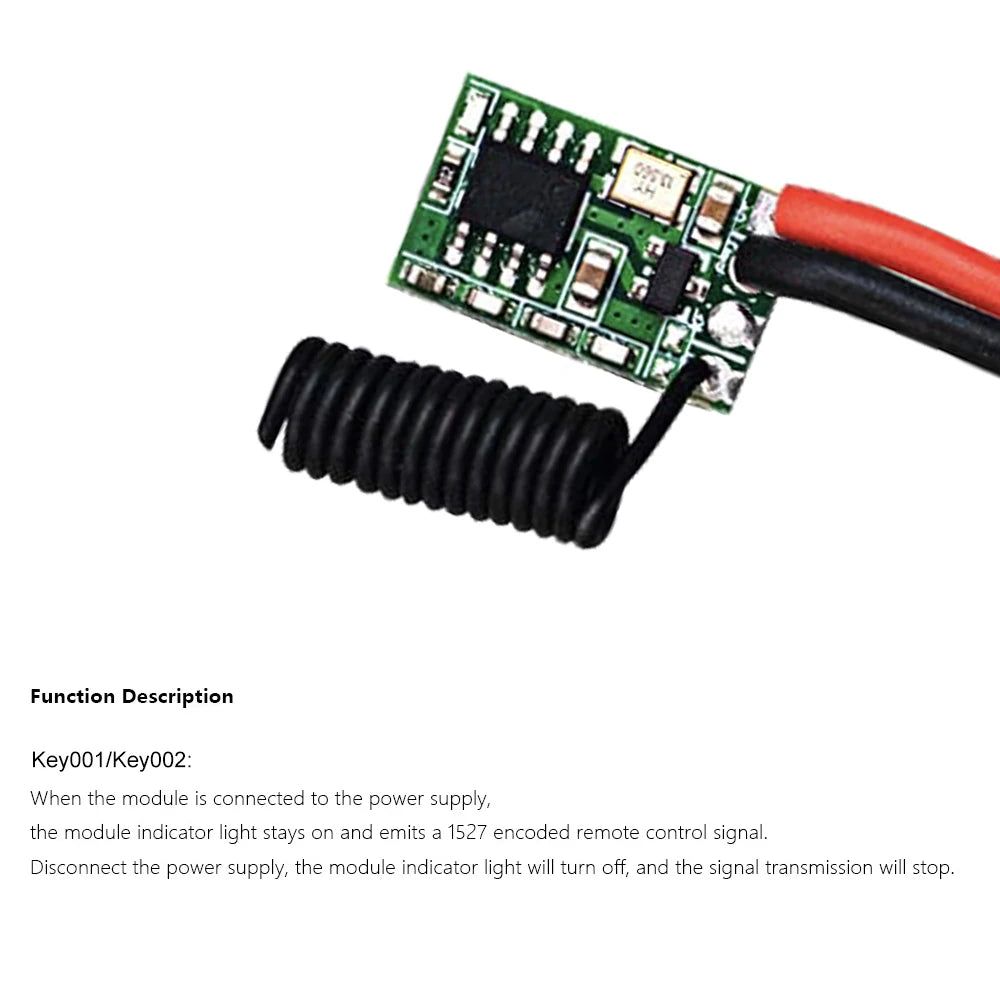 433Mhz RF Wireless Transmitter Modul Mini DC 12V 3V 5V 24V L